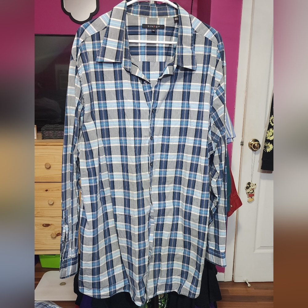 DXL Synrgy Plaid Dress Shirt